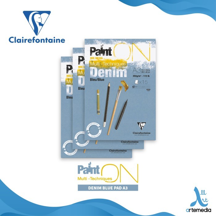 

TERBARU Kertas Gambar Clairefontaine Paint On A3 Denim Multi Techniques Pad HOT SALE!