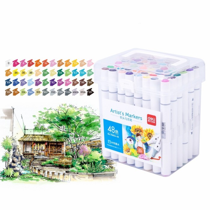 

TERBARU Deli Spidol Water Based Marker Set 12/24/36/48/60 Segitiga