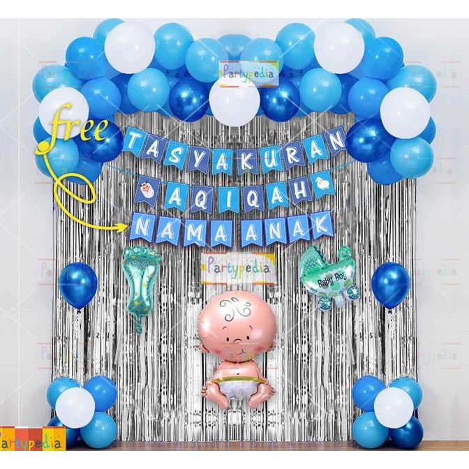 || PROMO  ~`~ Paket dekorasi tasyakuran aqiqah anak laki-laki ||~~~