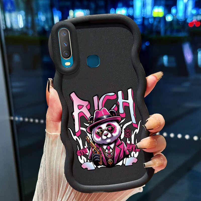 Casing Hp Untuk VIVO Y12 Y12i Y15 Y17 Y3 Y3s 2020 Case Casing HP Softcase pola beruang Pink Kasing s