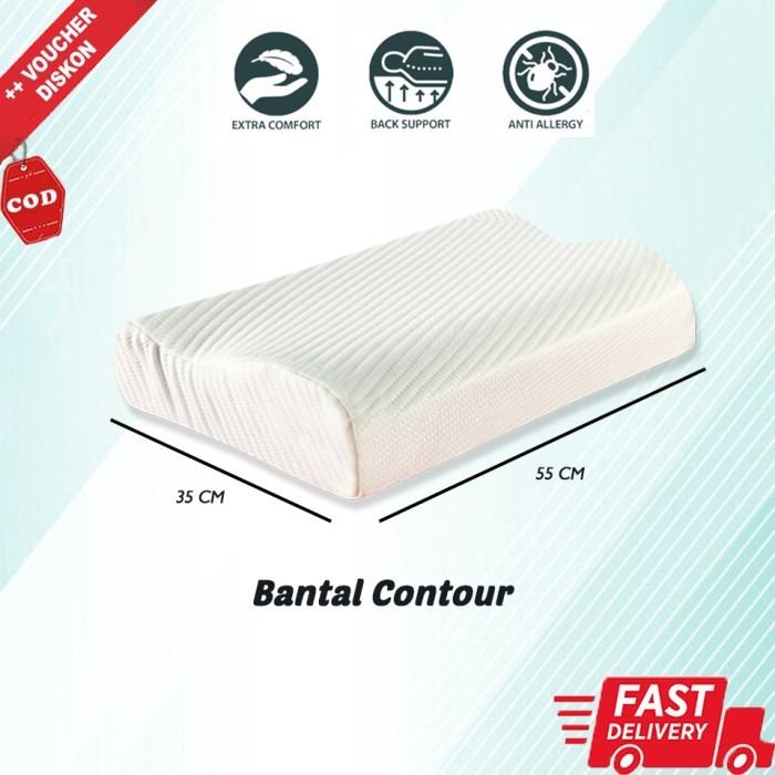 Bantal Contour Memory Foam Bantal Tidur Kesehatan Orthopedic