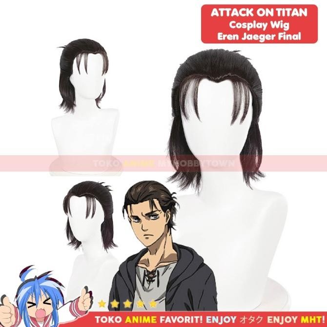 Wig Cosplay Anime Attack On Titan AOT : Eren Yeager Final Season