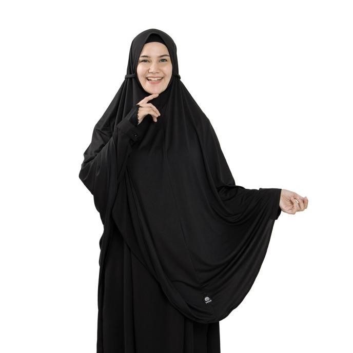 Bajuyuli Jilbab Bergo Maryam Jumbo Syari Polos Jersey Soft Pet - Hitam