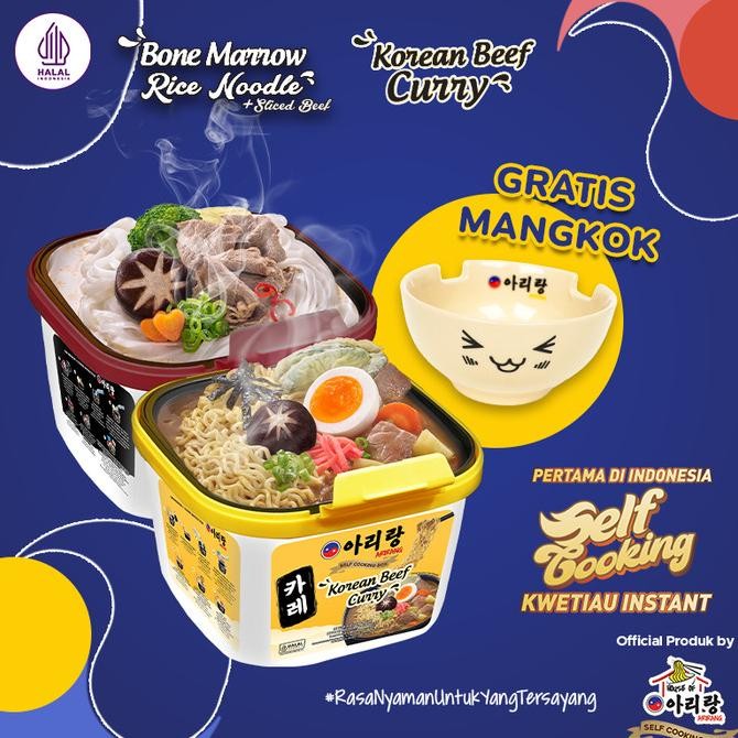

BARANG TERLARIS 2 Pcs Arirang Self Cooking Box Bone Marrow Beef + Korean Beef Curry 160g Free Mangkok
