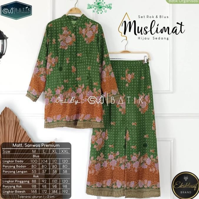 Setelan muslimat nu batik baju seragam set jilbab pengajian wanita