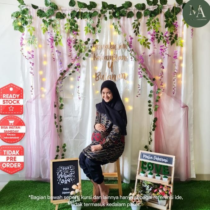 || PROMO  ~`~ Dekorasi Backdrop Syukuran Tasyakuran 4 7 Bulanan PhotoBooth Paket DD ||~~~