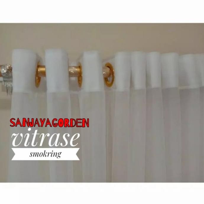 Tirai Gorden Vitrase Polos Hordeng Foil Bolong Atas Lubang Smokring