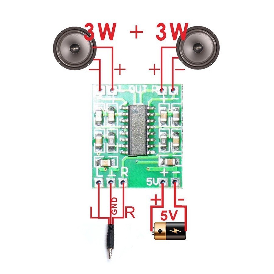 DISKON 1P Audio Digital Amplifier PAM8403 / Micro 5V Kit Ampli Mini Class D Audio Amplifier Stereo 2