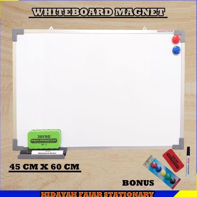 

papan tulis + spidol + penghapus white board + magnet warna