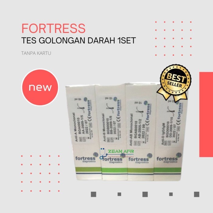 Tes golongan darah fortress 1 set (A, B, AB,D)