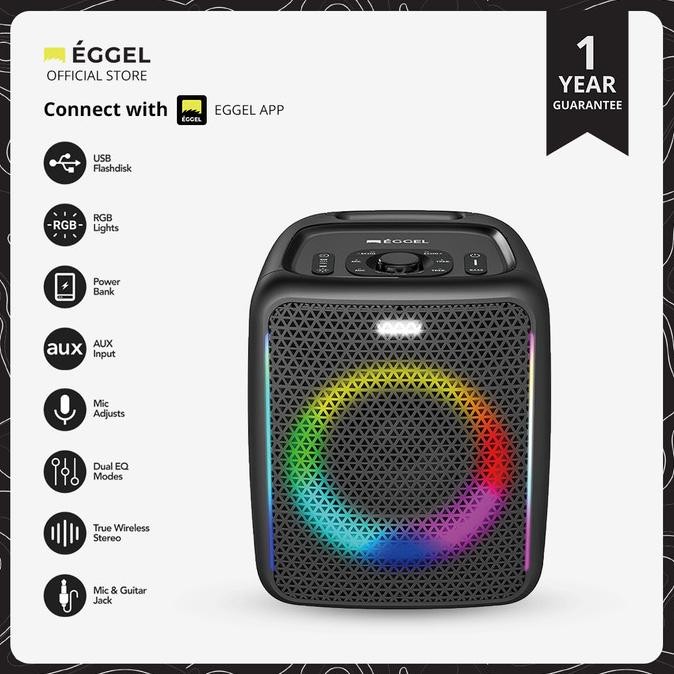 Eggel Fortis 2 Portable Party Speaker With Rgb Lights