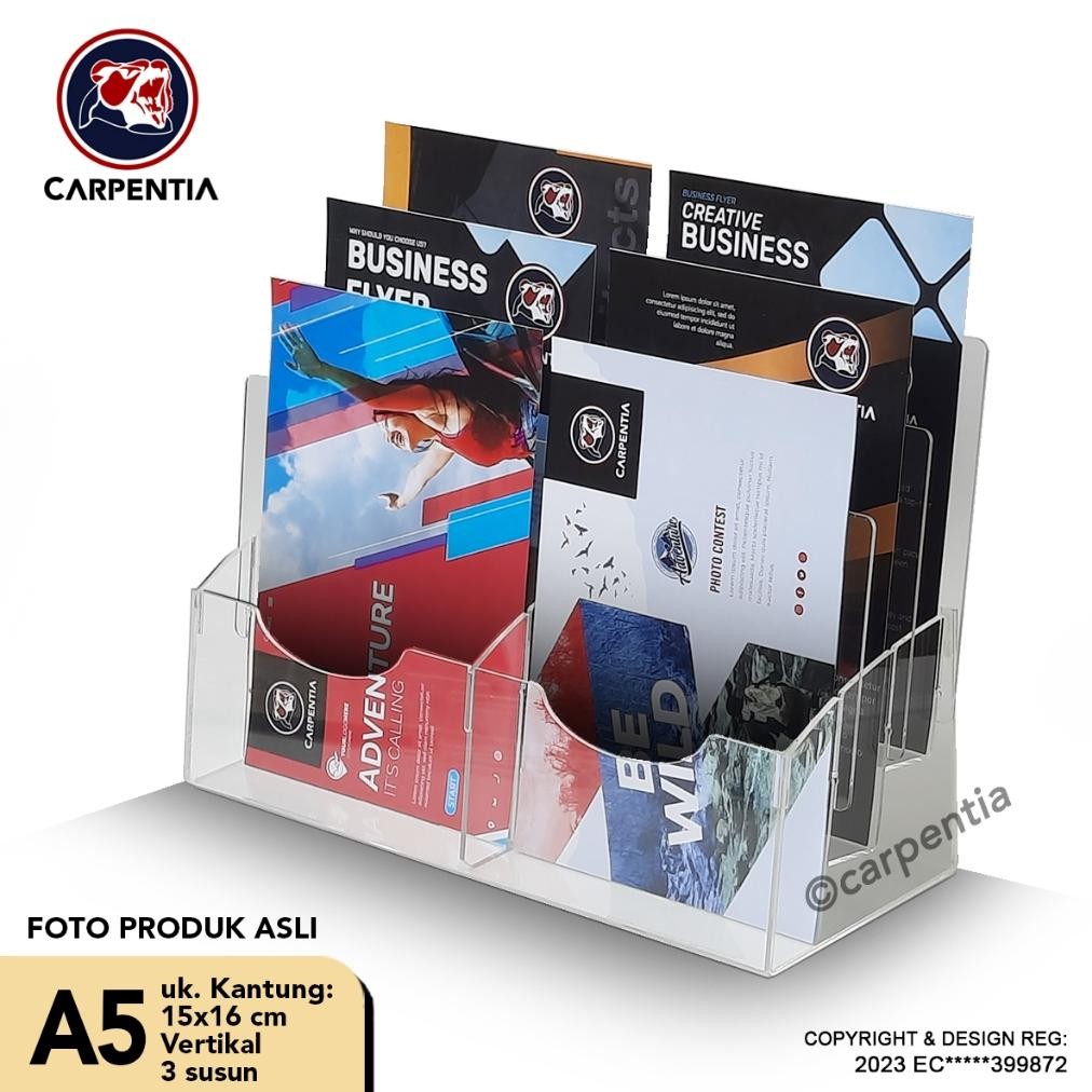 

ZOE CAENTIA TEMPAT BROSUR AKRILIK 3 TINGKAT UK. A5 - TIPE E2 - 3 SUSUN [ACRYLIC DISPLAY HOLDER FLYER]