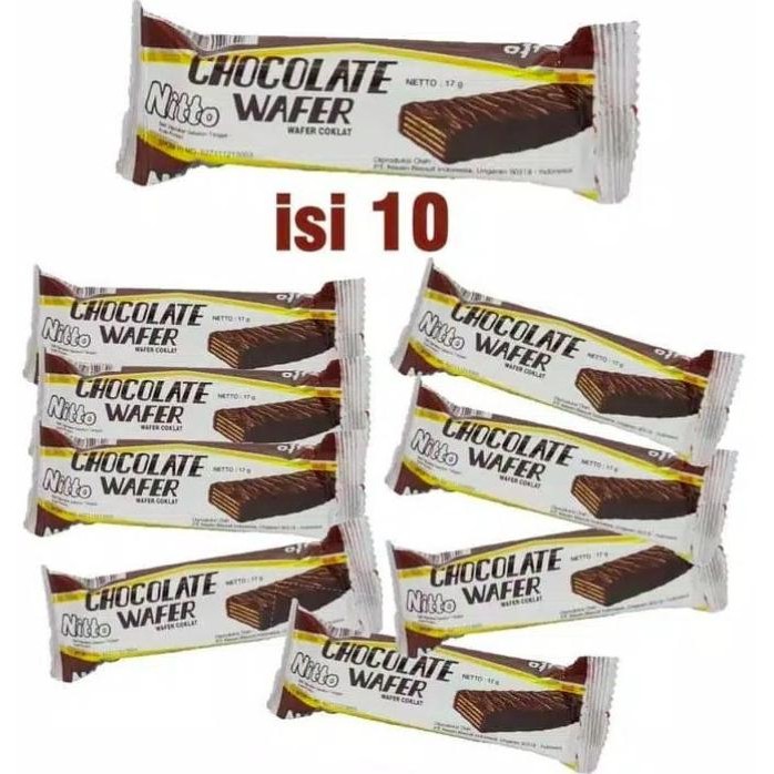 

Ele Wafer Nissin Nitto Chocolate Wafer Coklat 1 Pack Isi 10 Nissin Wafer