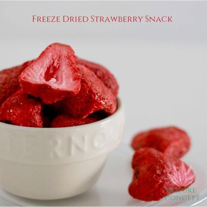 

stav celan stroberi kering freeze dried strawberry snack snek sehat