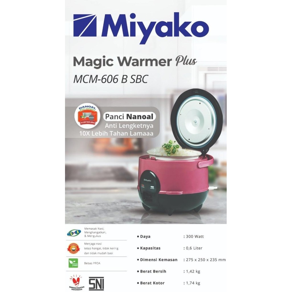 Rice Cooker Miyako Mcm 609 Magiccom Kecil 0,6 Liter