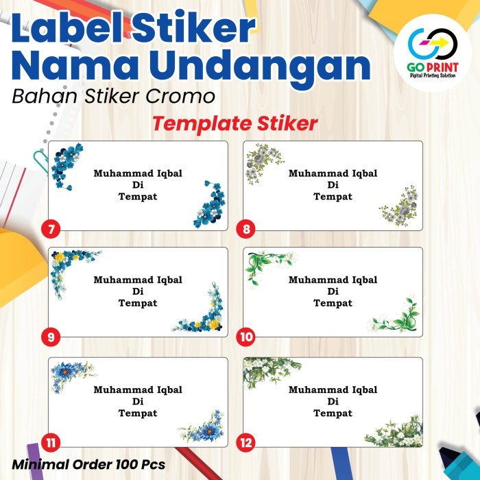 Cetak Stiker Label Nama Undangan Tom & Jerry 103 Karakter Motif Custom