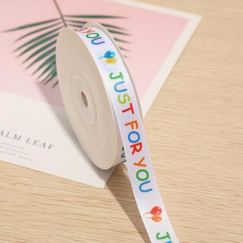 

TERLARIS PITA SATIN ROLL PITA KADO KIDS TULISAN JUST FOR YOU HAPPY BIRTHDAY ANAK 2.5CM RIBBON PITA KERAJINAN TANGAN DEKORASI BUKET d-7