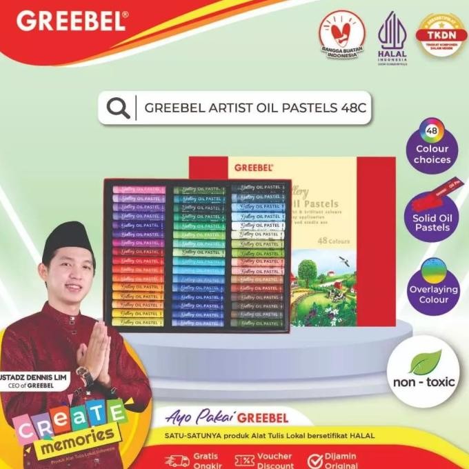 

Greebel Artist Oil Pastel Crayon 48C / Crayon Greebel 48 warna