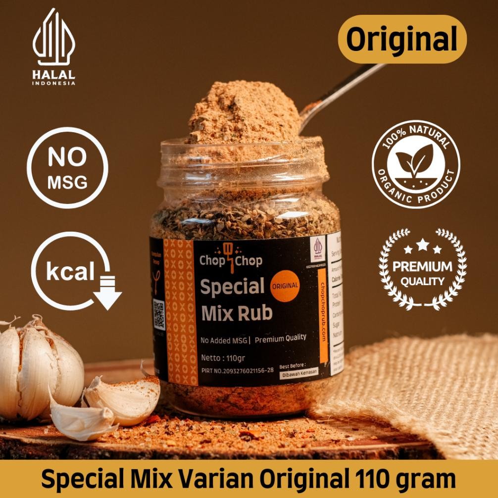 

Chopchop Special Mix Rub Orinal Bumbu Marinasi Rendah Kalori Diet Serbaguna 110gr