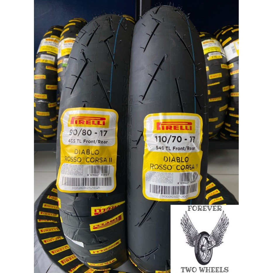 paket ban pirelli diablo rosso corsa 2 90/80 110/70 ring 17 ninja r rr