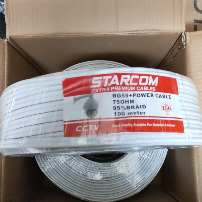 Terbaik Kabel Cctv Rg 59 + Power 100Meter
