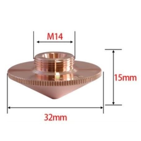 

FIBER LASER CUTTING MACHINE HEAD NOZZLE TIPS SINGLE LAYER DIA. 32MM