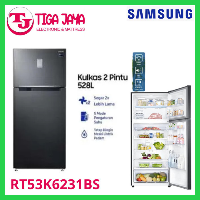 SAMSUNG RT53K6231BS KULKAS INVERTER 2 PINTU RT5362 TWIN COOLING RT53
