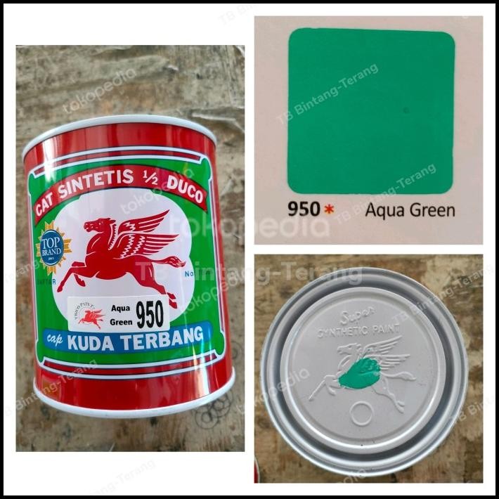 

Kuda Terbang 950 Aqua Green Cat Minyak Besi Kayu 1 Kg