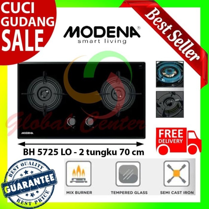 Paket Kompor Tanam Modena BH 5725 LO dan Cooker Hood PX 6001