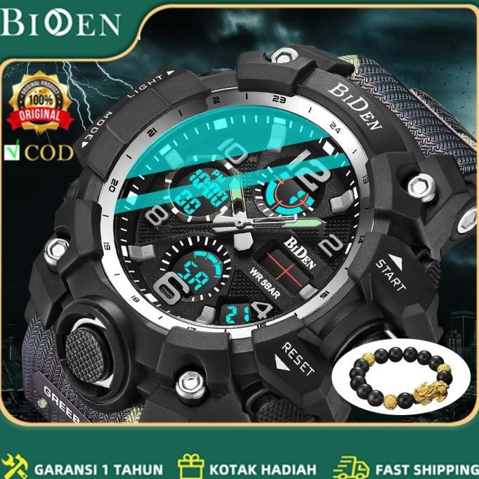 Biden Jam Tangan Pria Militer Olahraga Digital&Analog Tali Silikon Jam