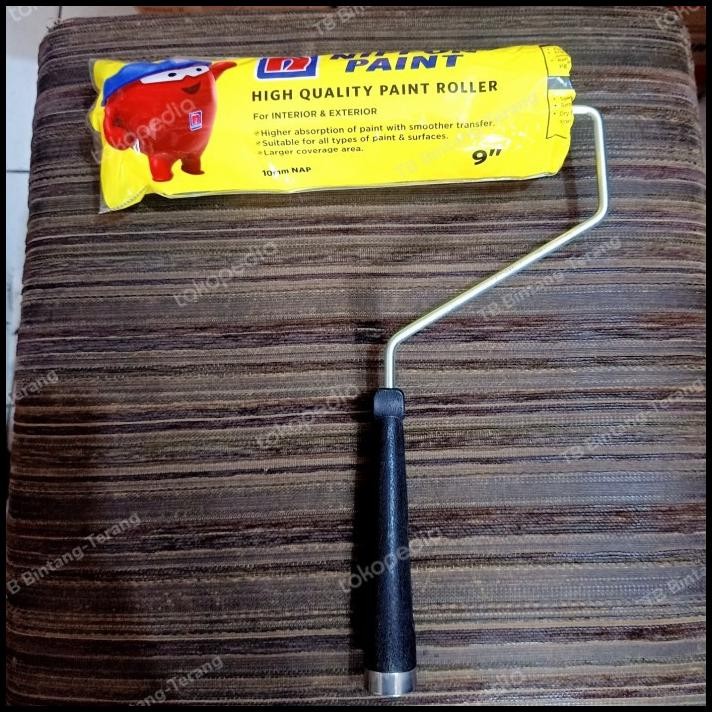 Kuas Roll Cat Tembok Nippon Paint 9" Inch Super Kemasan Kuning