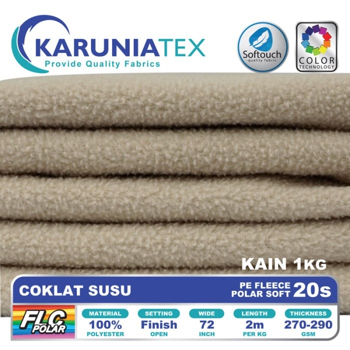 

Kain Polar Fleece 20s Coklat Susu Karunia Textile