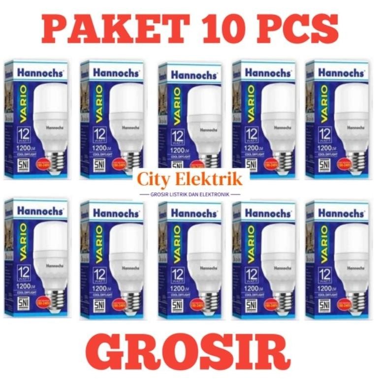 Hannochs Vario 12 Watt Paket 10 pc Lampu Bohlam Hannochs Vario LED 12 Watt Paket 10 Unit