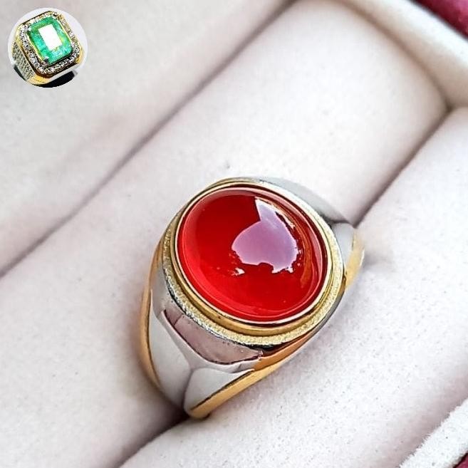 BISA COD BATU CINCIN PRIA RED BARON ASLI NATURAL RING TANAM TITANIUM SIAP PAKAI DS10
