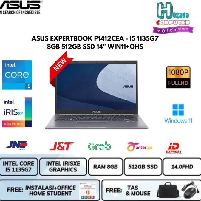 Asus Expertbook P1412Cea - I5 1135G7 8Gb 512Gb Ssd 14" Fhd Win11 + Ohs