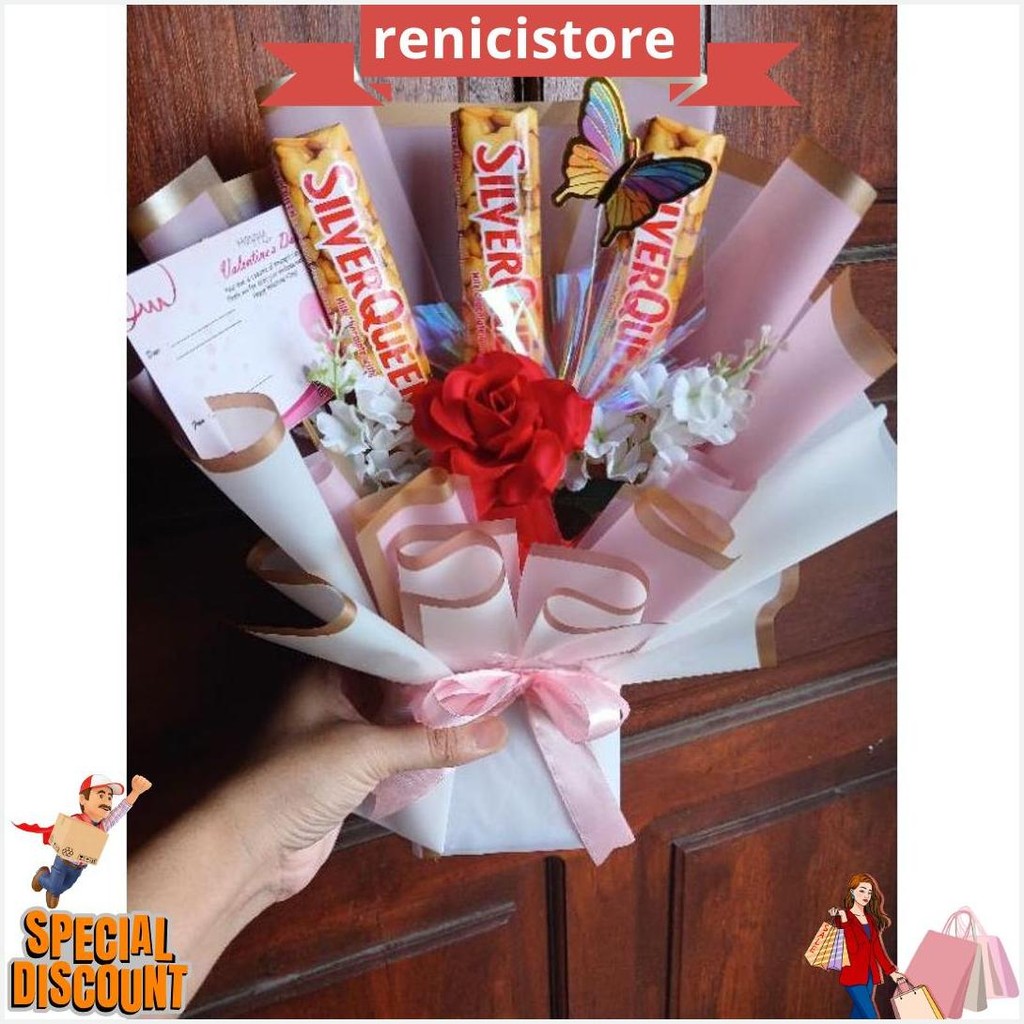 

Buket Coklat Kupu Mawar Valentine / Buket Valentine Premium Gratis Ongkir