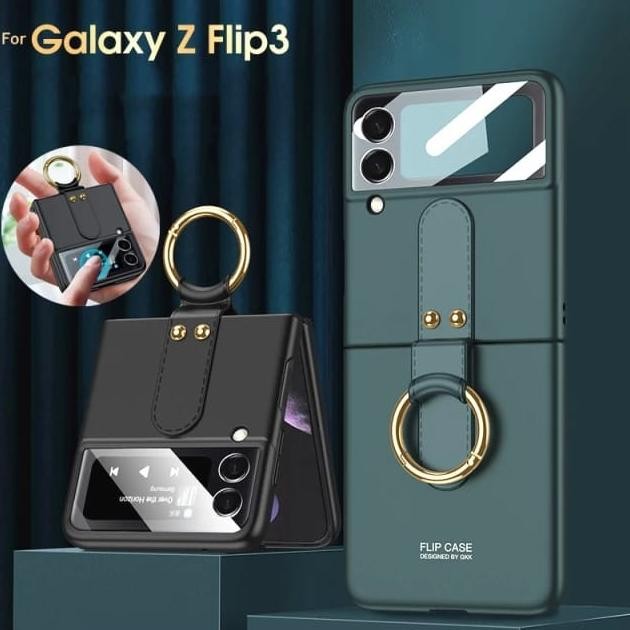 Samsung Galaxy Z Flip3 5G Flip 3 Ring Case With Cover Screen Protector
