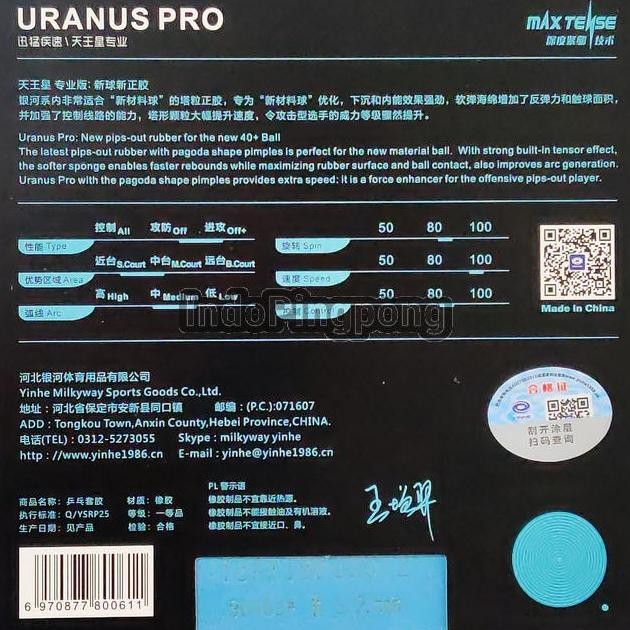 Populer Yinhe Uranus Pro - Short Pips Bintik Serang Pendek Neo