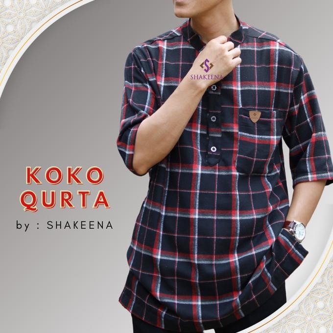 Baju Koko Pria Dewasa Terbaru Premium Motif Kotak-Kotak Bertostore