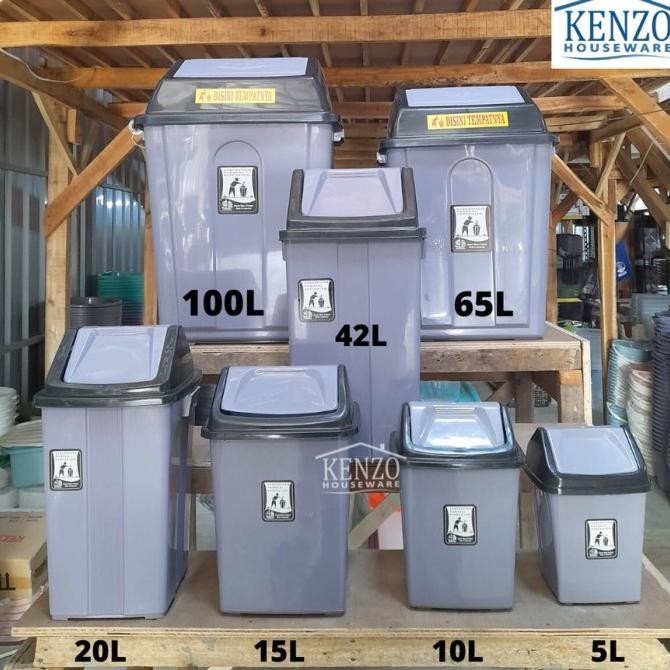 Tempat Sampah 65 Liter Tutup Goyang Besar Jumbo Bak Sampah Kantor