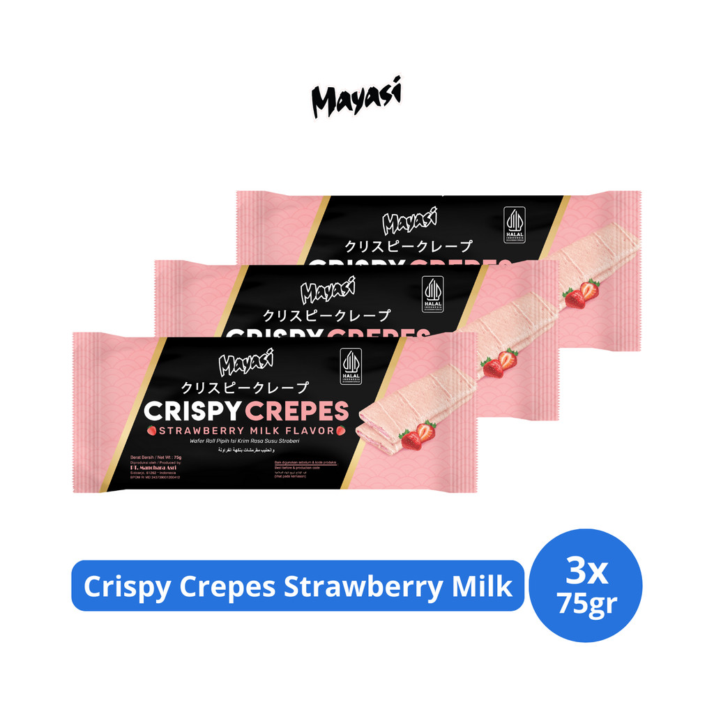 

Mayasi Crispy Crepes Strawberry Milk 75gr x 3 pcs