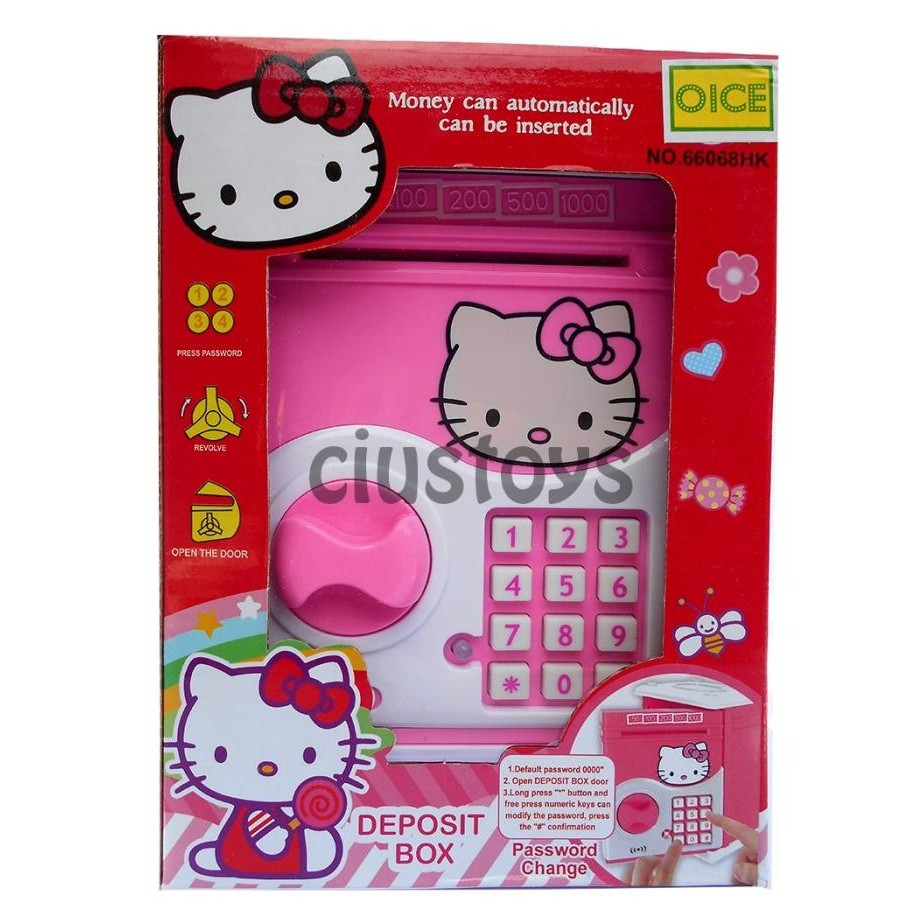CELENGAN BRANKAS HELLO KITTY - KADO MAINAN ANAK EDUKASI ATM MINI