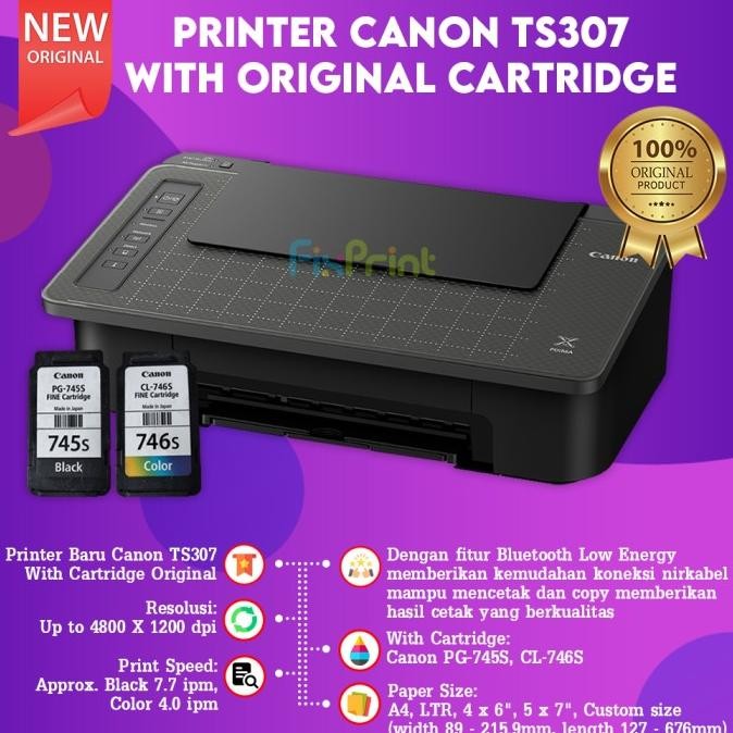 Printer Canon Ts307 Ts 307 Print Scan Copy Wifi Cartridge 745S 746S