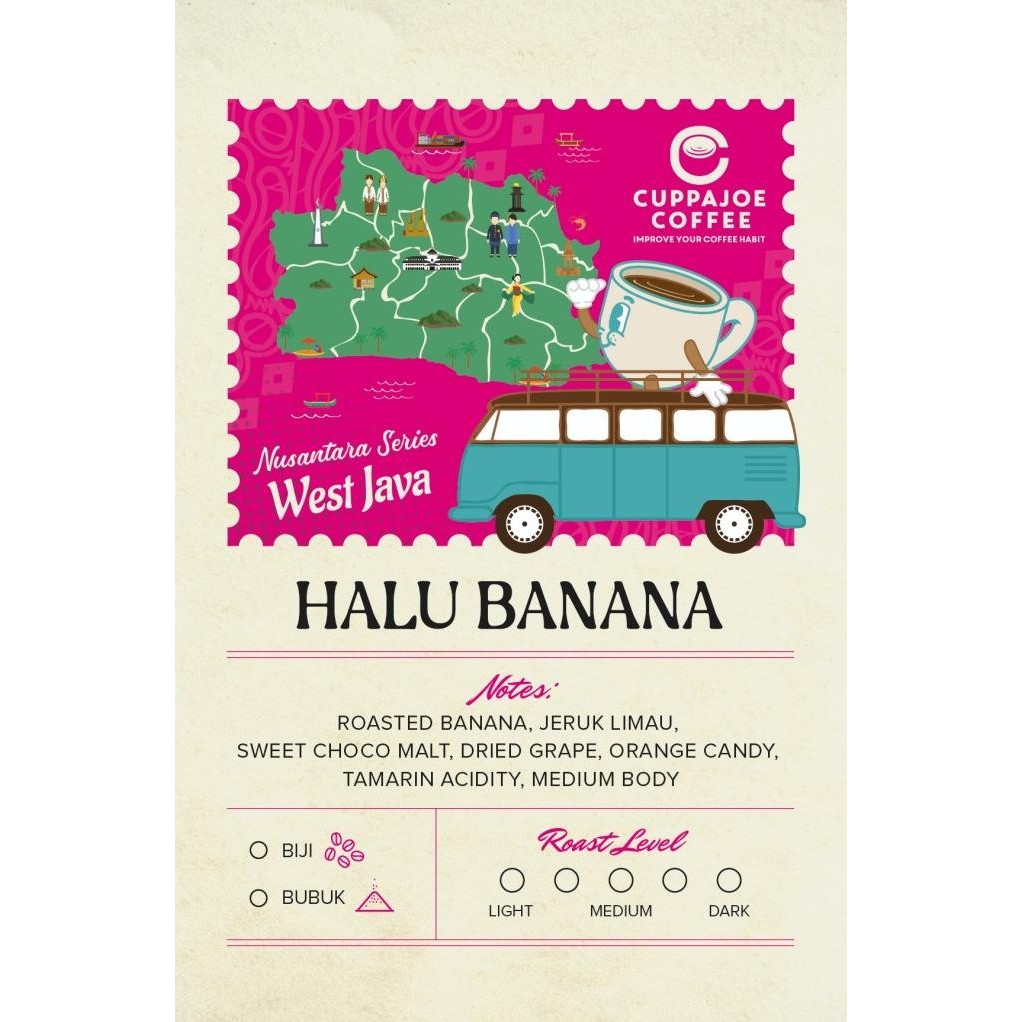

Kopi Arabika Gunung Halu Banana 250 Gram (Biji/Bubuk)