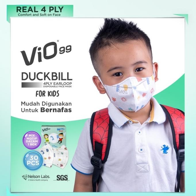 tersedia vio mask duckbill kids 4 ply - masker duckbill kids mix motif 4 ply