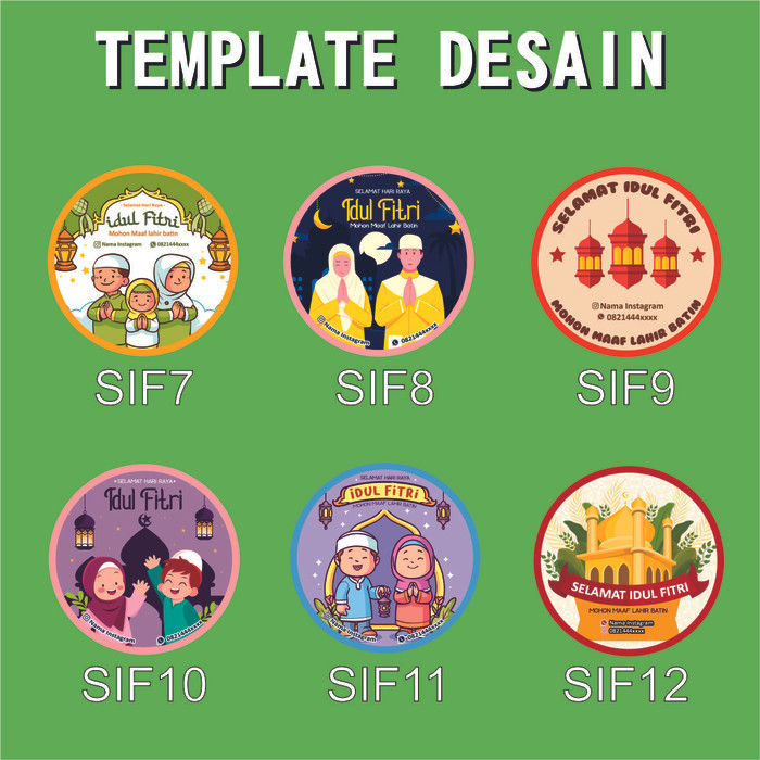 Cetak Sticker Label Bulat Idul Fitri Stiker Lebaran Toples Label Kue