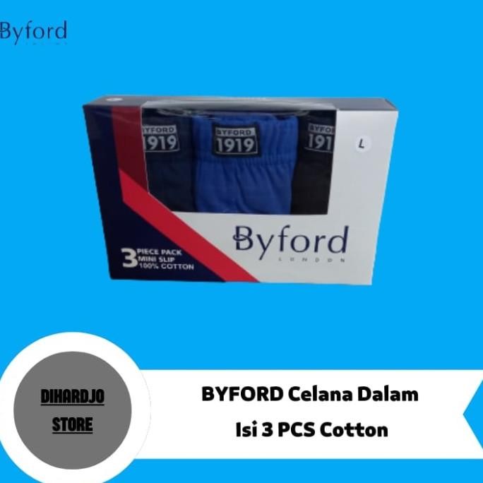 BYFORD Celana Dalam Pria Segitiga Brief Isi 3 Pcs Bahan Katun Terlaris