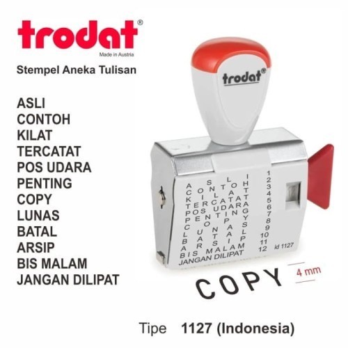 

JUAL TRODAT 1127 STEMPEL TANGGAL + TEXT INDONESIA