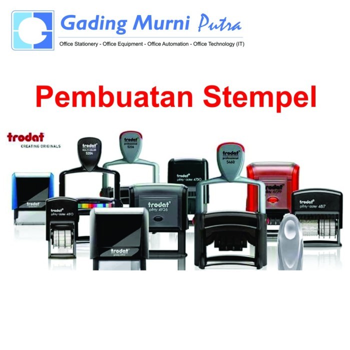 

JUAL Stempel Merk Trodat Ekonomis Murah Pesanan / Request Bentuk Bantalan