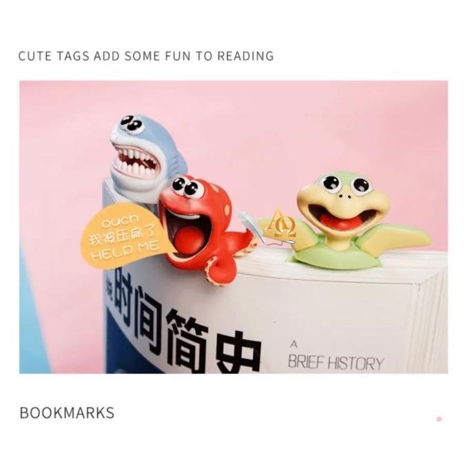 

TERBARU - Pembatas Buku Unik / Bookmark Edisi Sea Animals Imut 3D Lux Limited